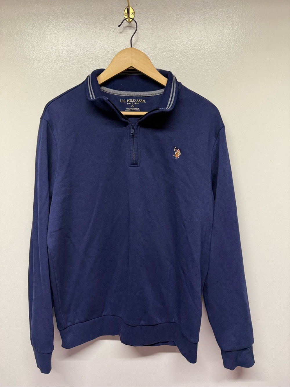 U.S. Polo Assn. Navy Half-Zip Pullover with Embroidered Logo